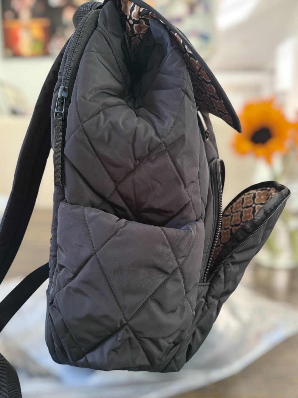 🌸Vera Bradley Essential Rucksack Backpack Black - Picture 5 of 12